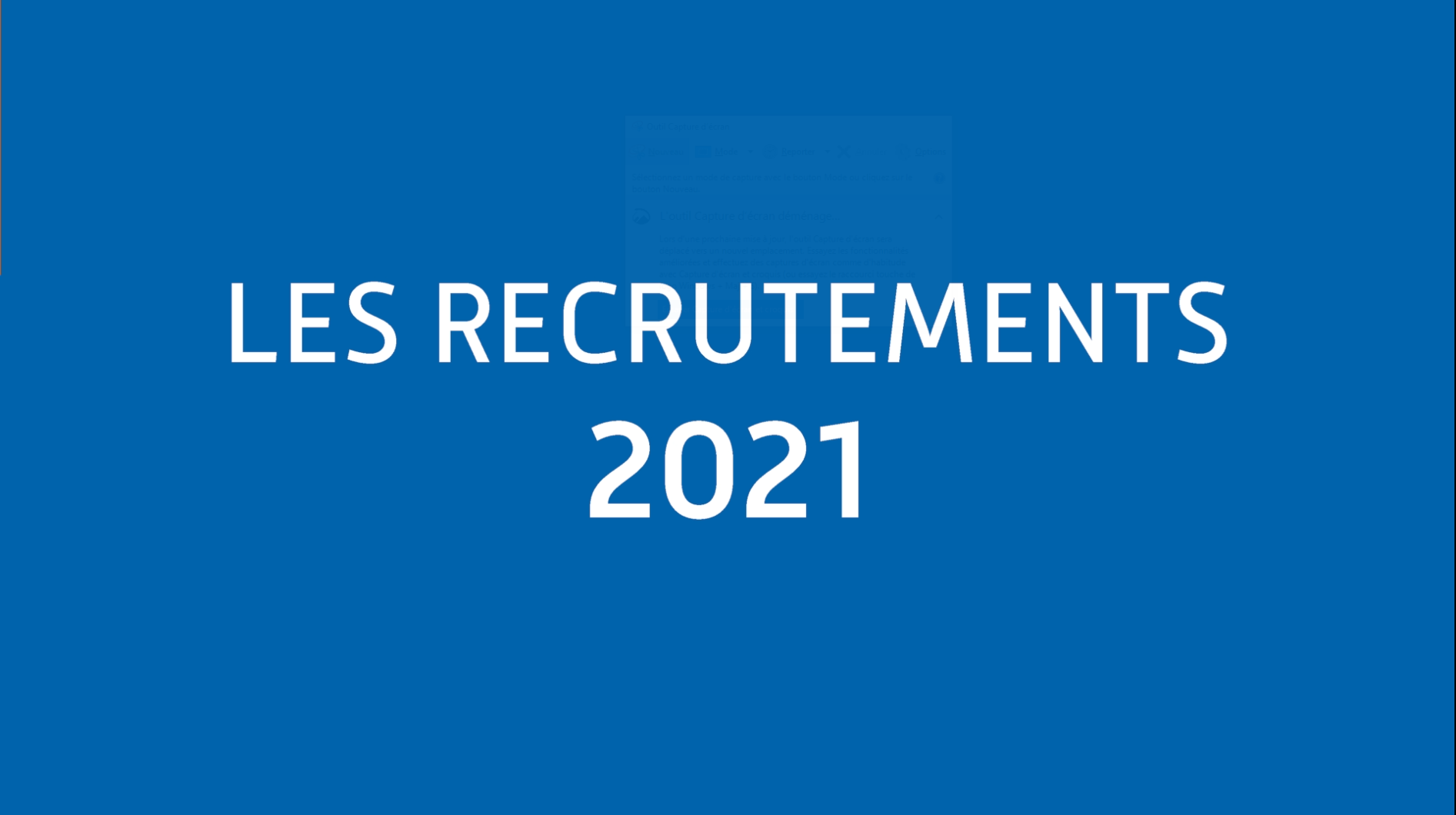 Recrutement 2021